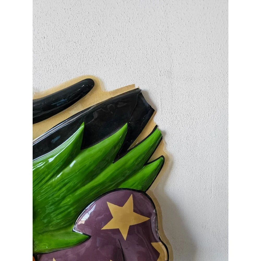 Vintage witch celluloid plastic Halloween hanging lawn window cauldron skulls ca
